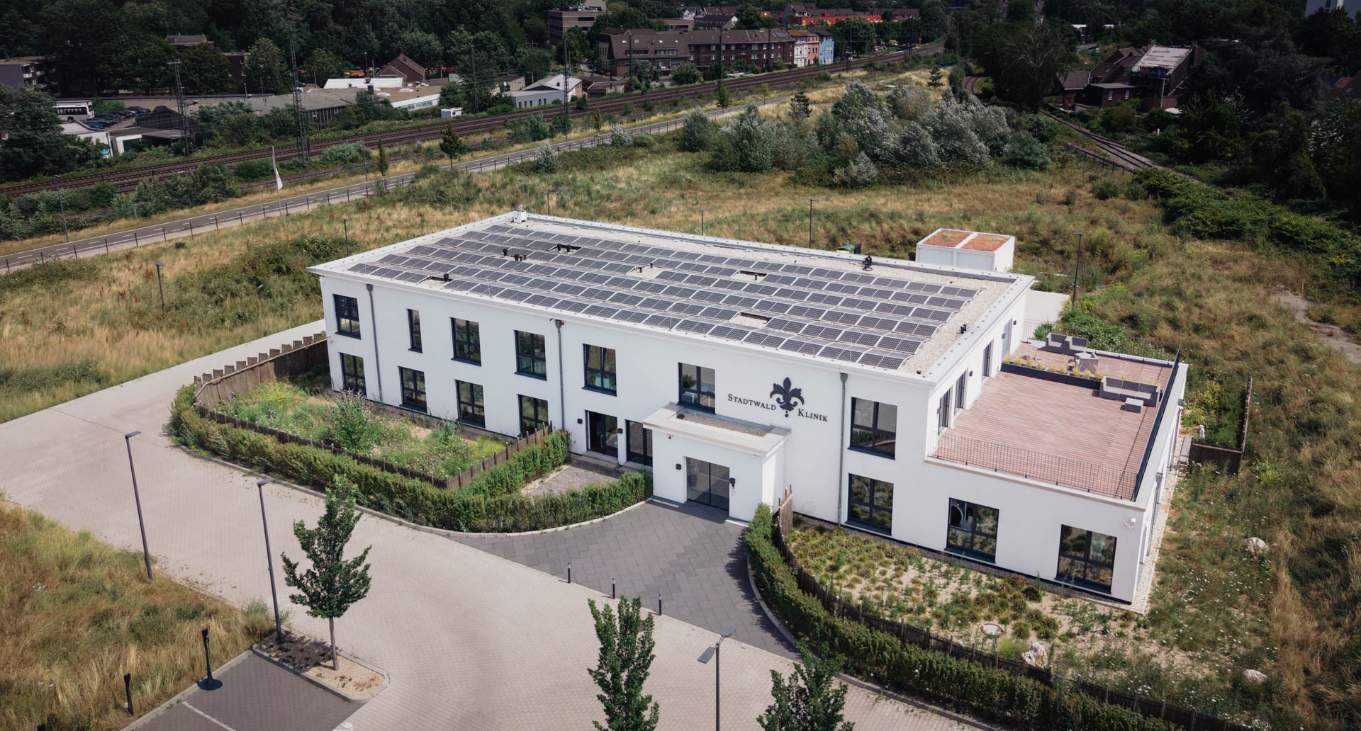 Der Neubau der Stadtwald Klinik, Luftaufnahme